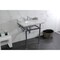 Kingston Brass 30 Carrara Marble Console Sink with Brass Legs, Marble WhitePolished Chrome LMS3030MB1 - alternate 6